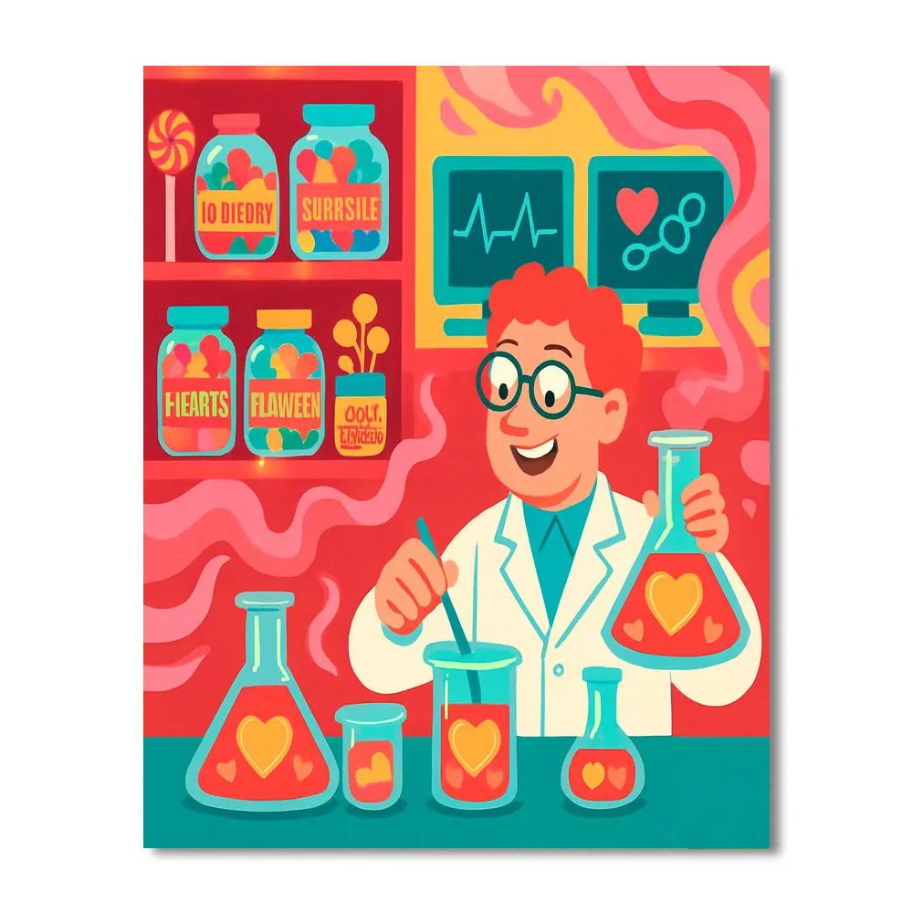 Candy Laboratory Of Valentines Day Wonders Painting by numbers kit