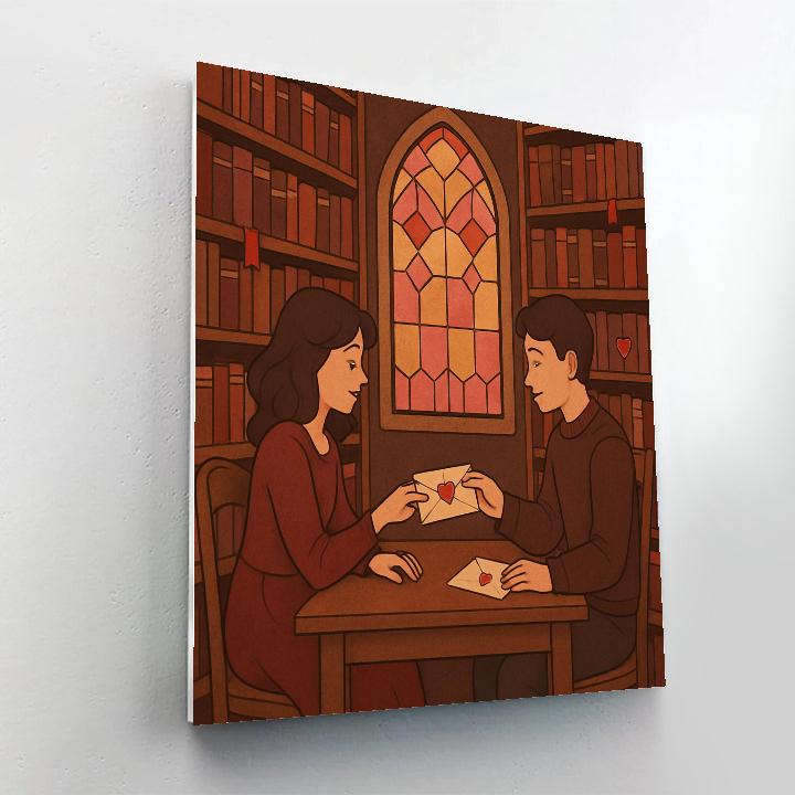 Secret Library Valentines Day Letters painting number kit