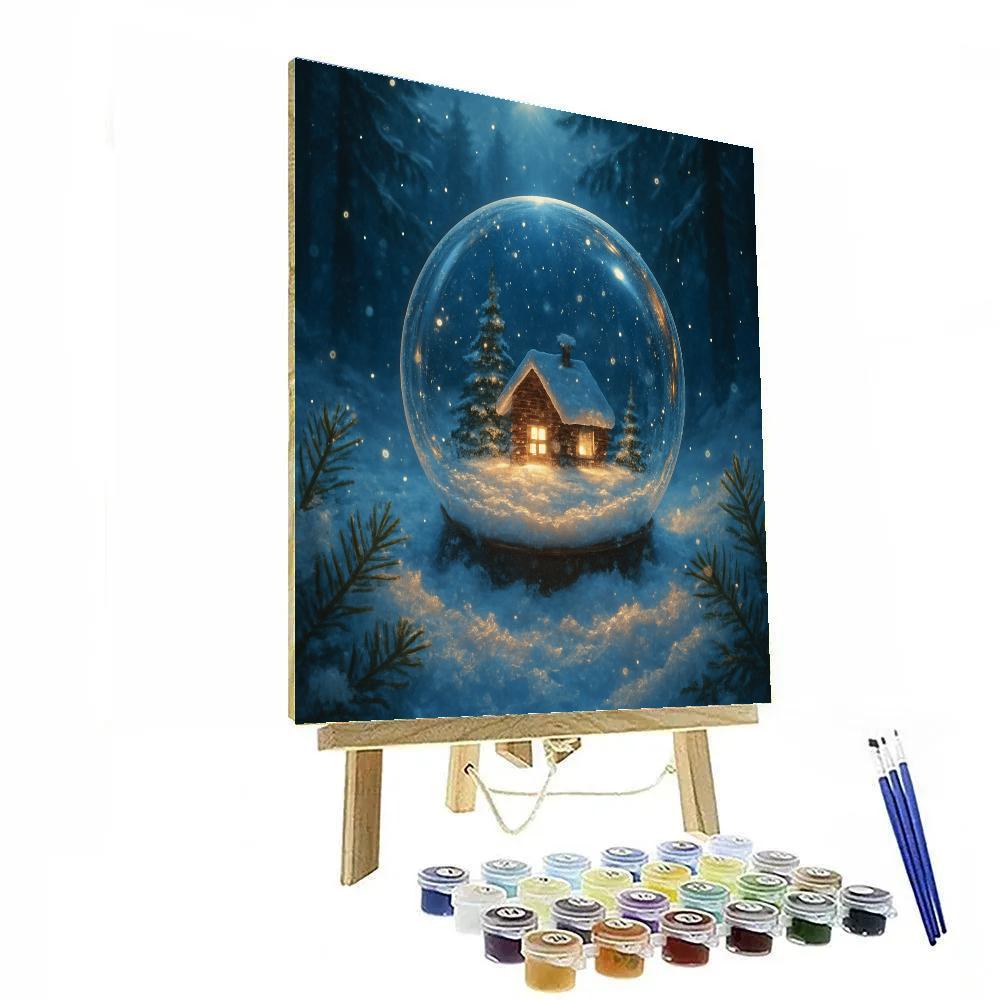 Woodland Snow Globe Moment In A Clearing paint by color