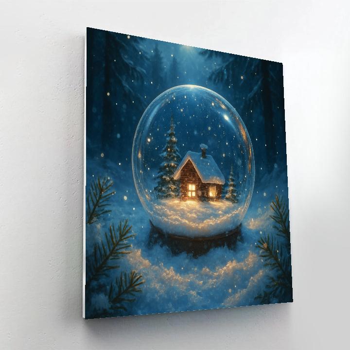 Woodland Snow Globe Moment In A Clearing paint by color