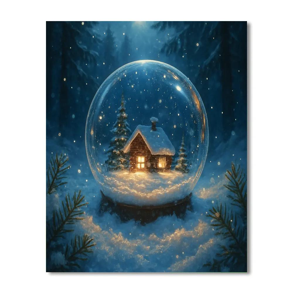 Woodland Snow Globe Moment In A Clearing paint by color