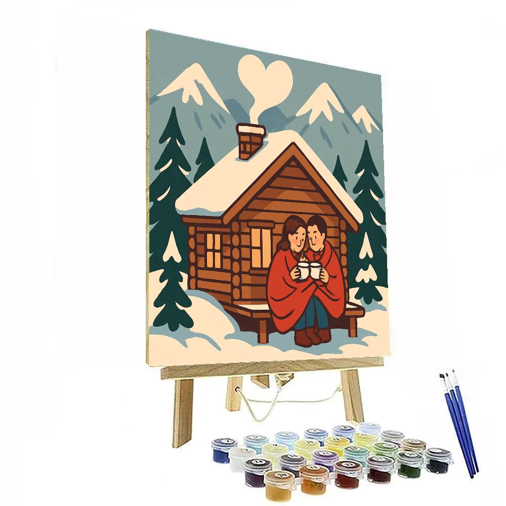 Snowy Cabin Morning Valentines Day Escape DIY paint by numbers