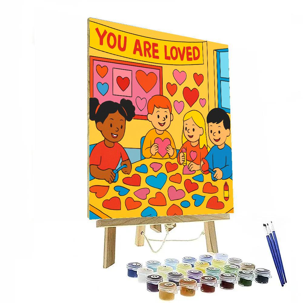 Classroom Craft Hour Valentines Day Collage Paint by numbers kits