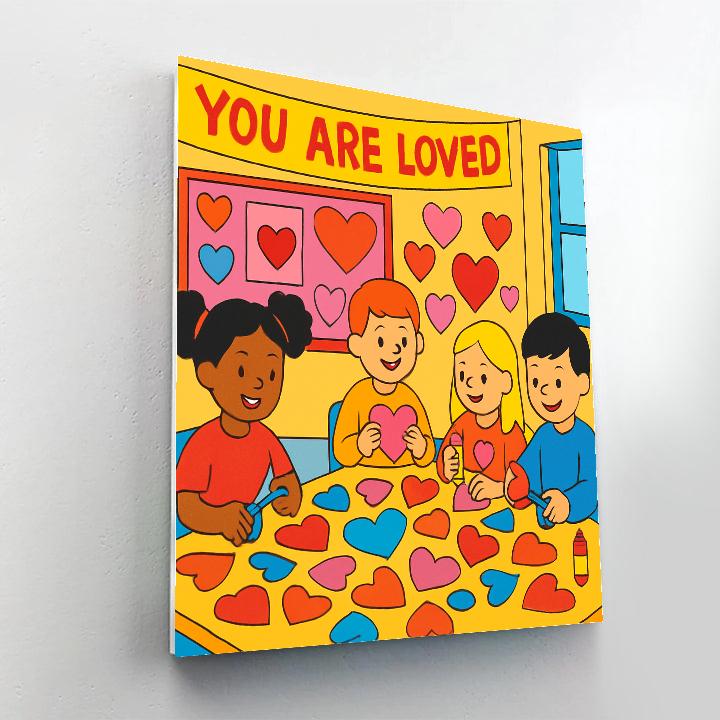 Classroom Craft Hour Valentines Day Collage Paint by numbers kits