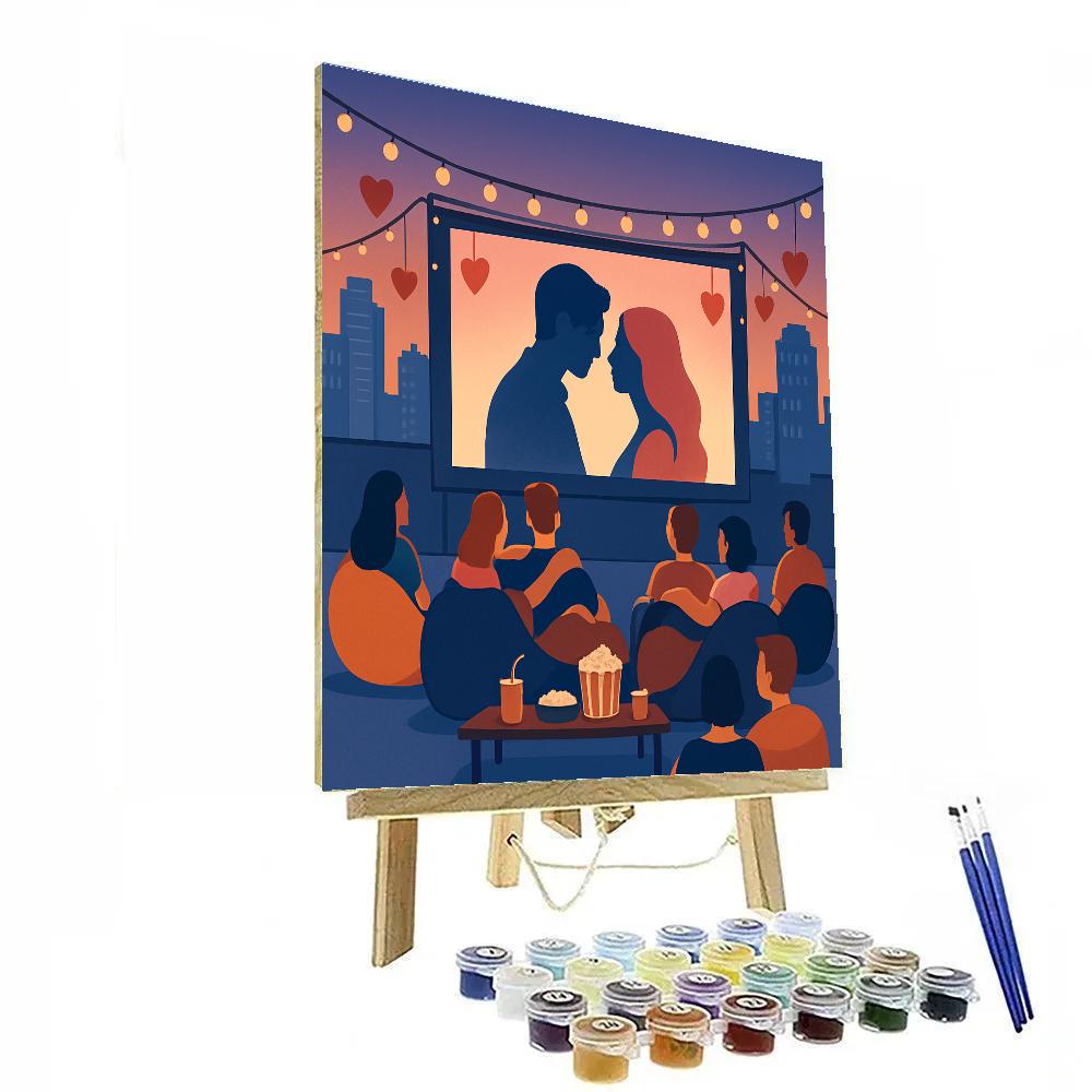 Rooftop Movie Valentines Day Screening Numbered painting kits