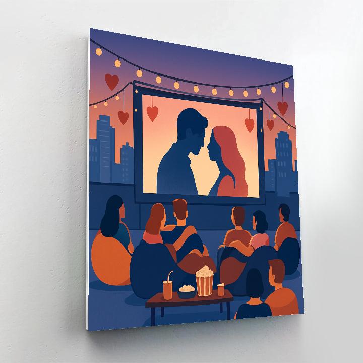 Rooftop Movie Valentines Day Screening Numbered painting kits