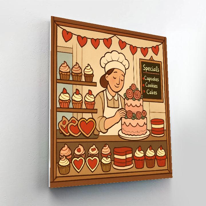 Bakery Window Valentines Day Sweet Display paint by color