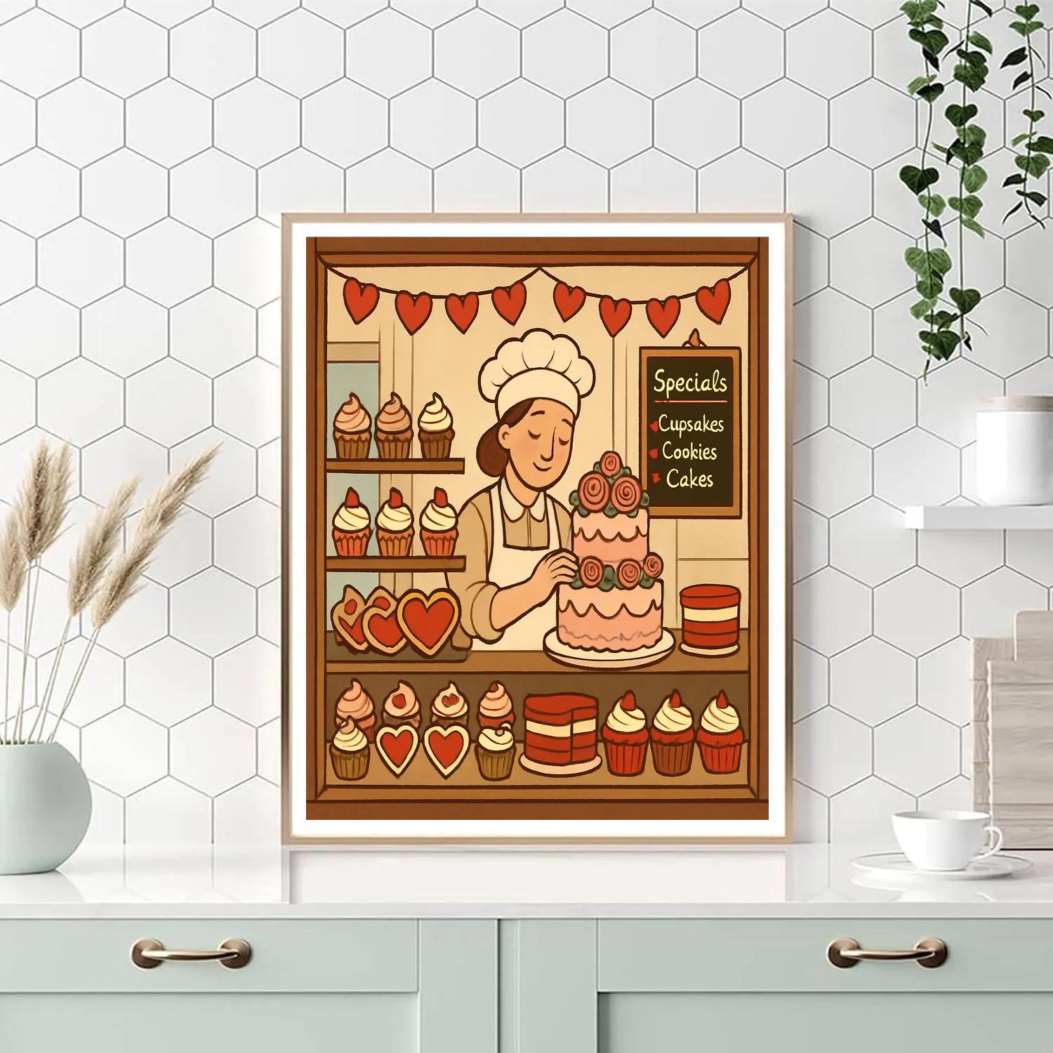 Bakery Window Valentines Day Sweet Display paint by color
