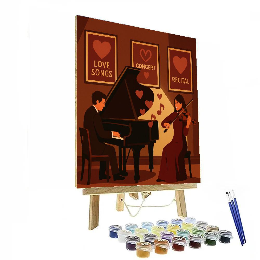 Music Room Valentines Day Duet paint by number