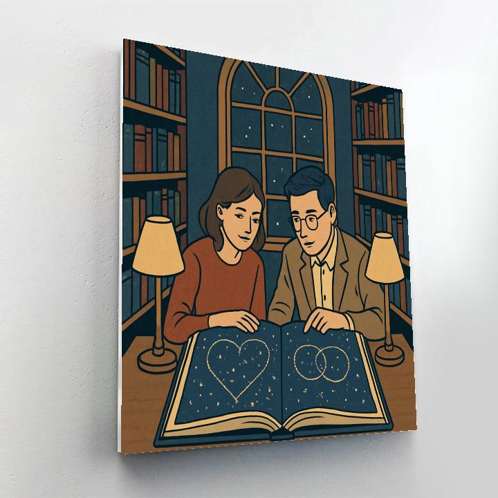 Midnight Library Valentines Day Star Atlas DIY paint by numbers