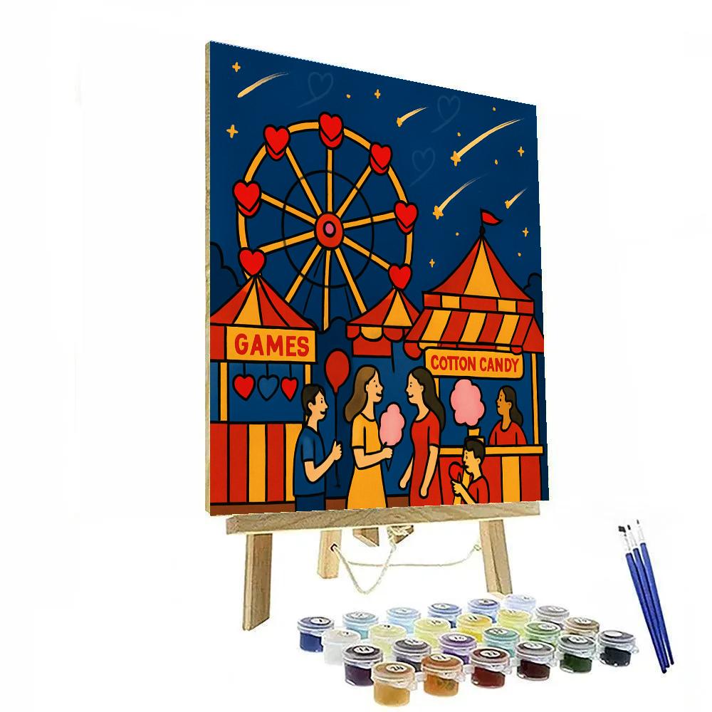 Valentines Day Carnival Of Shooting Stars paint by color