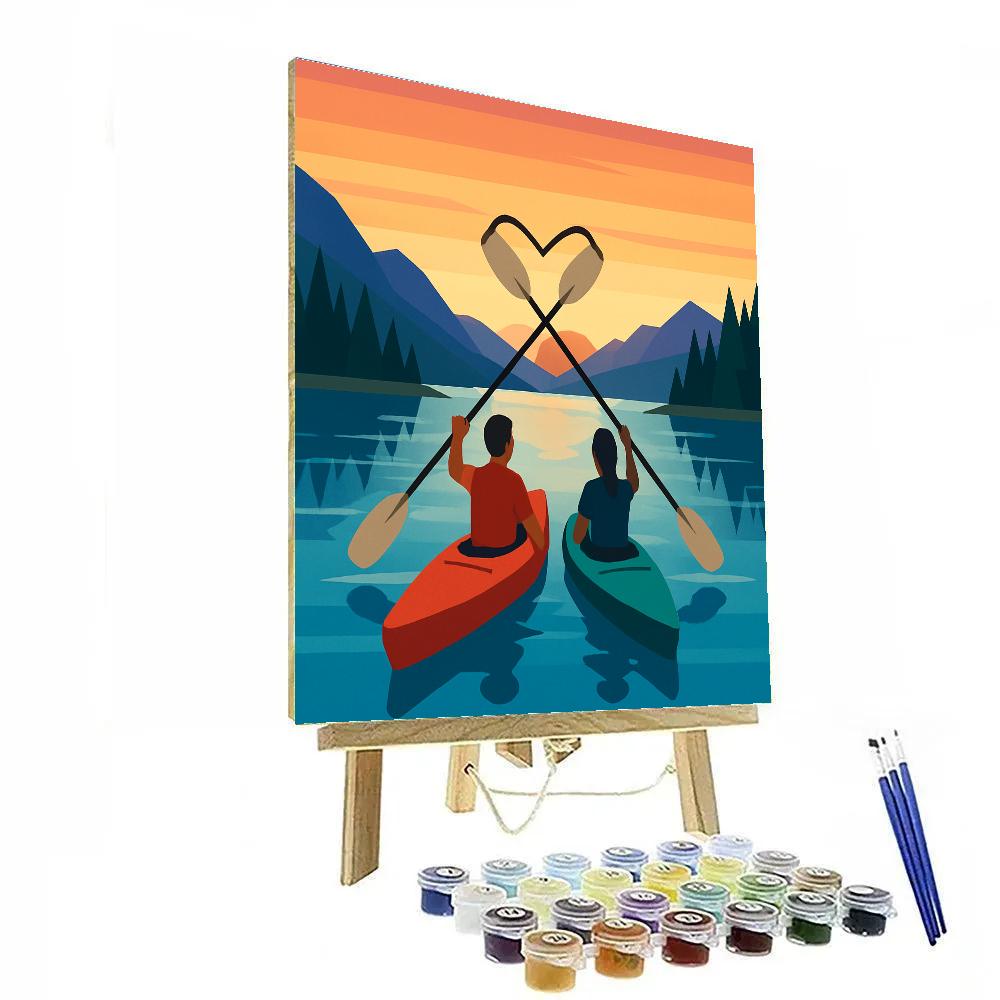 Kayak Lake Adventure On Valentines Day DIY paint by numbers