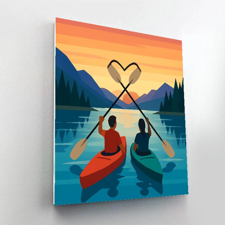 Kayak Lake Adventure On Valentines Day DIY paint by numbers