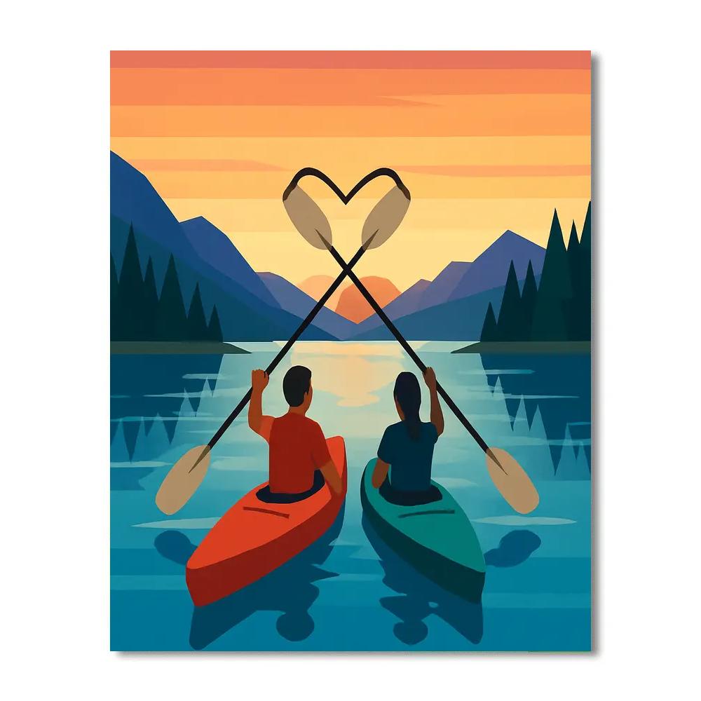 Kayak Lake Adventure On Valentines Day DIY paint by numbers