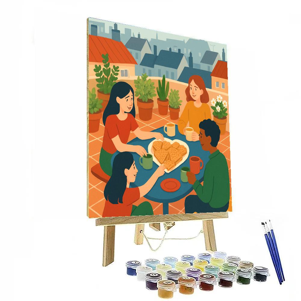 Rooftop Garden Valentines Day Brunch Numbered painting kits