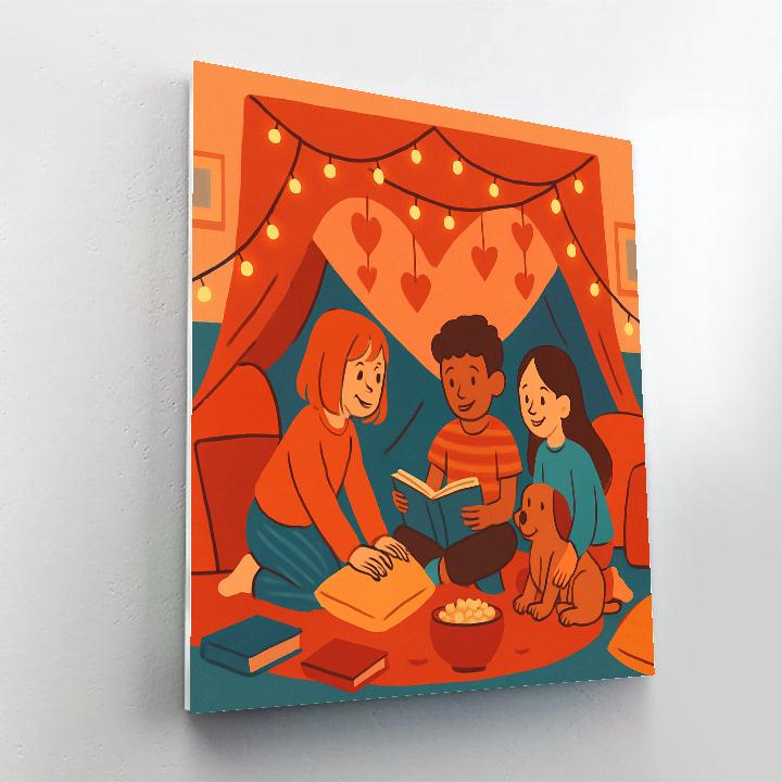 Indoor Blanket Fort Valentines Day Hideout paint by number