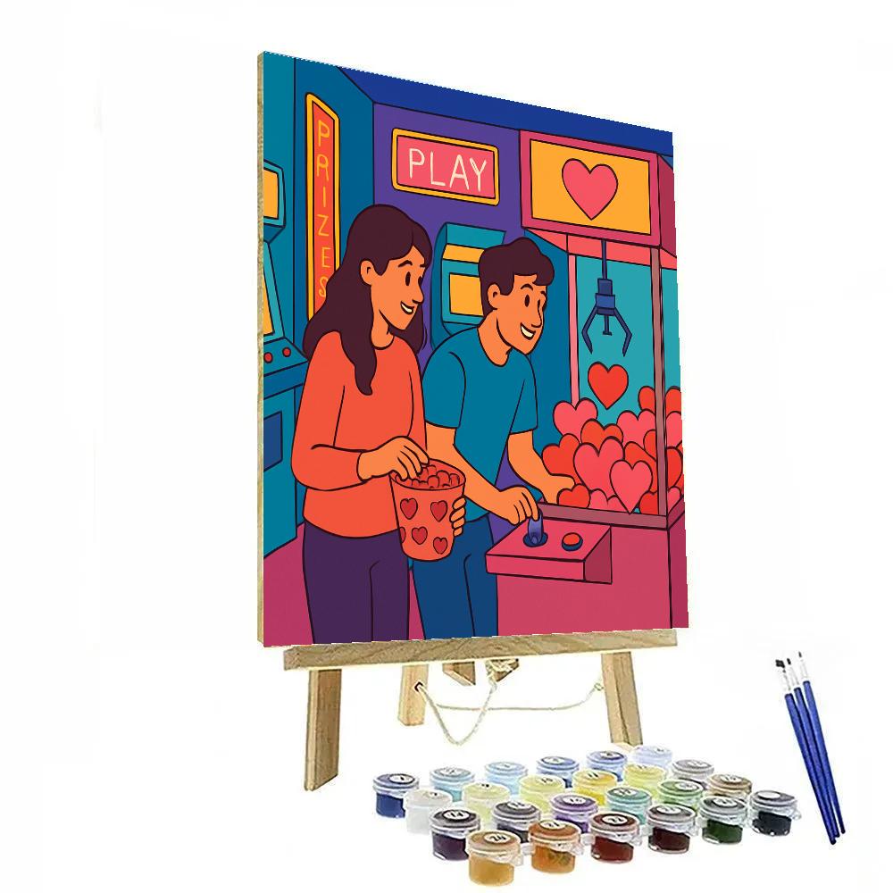 Boardwalk Arcade Valentines Day Tokens Numbered painting kits