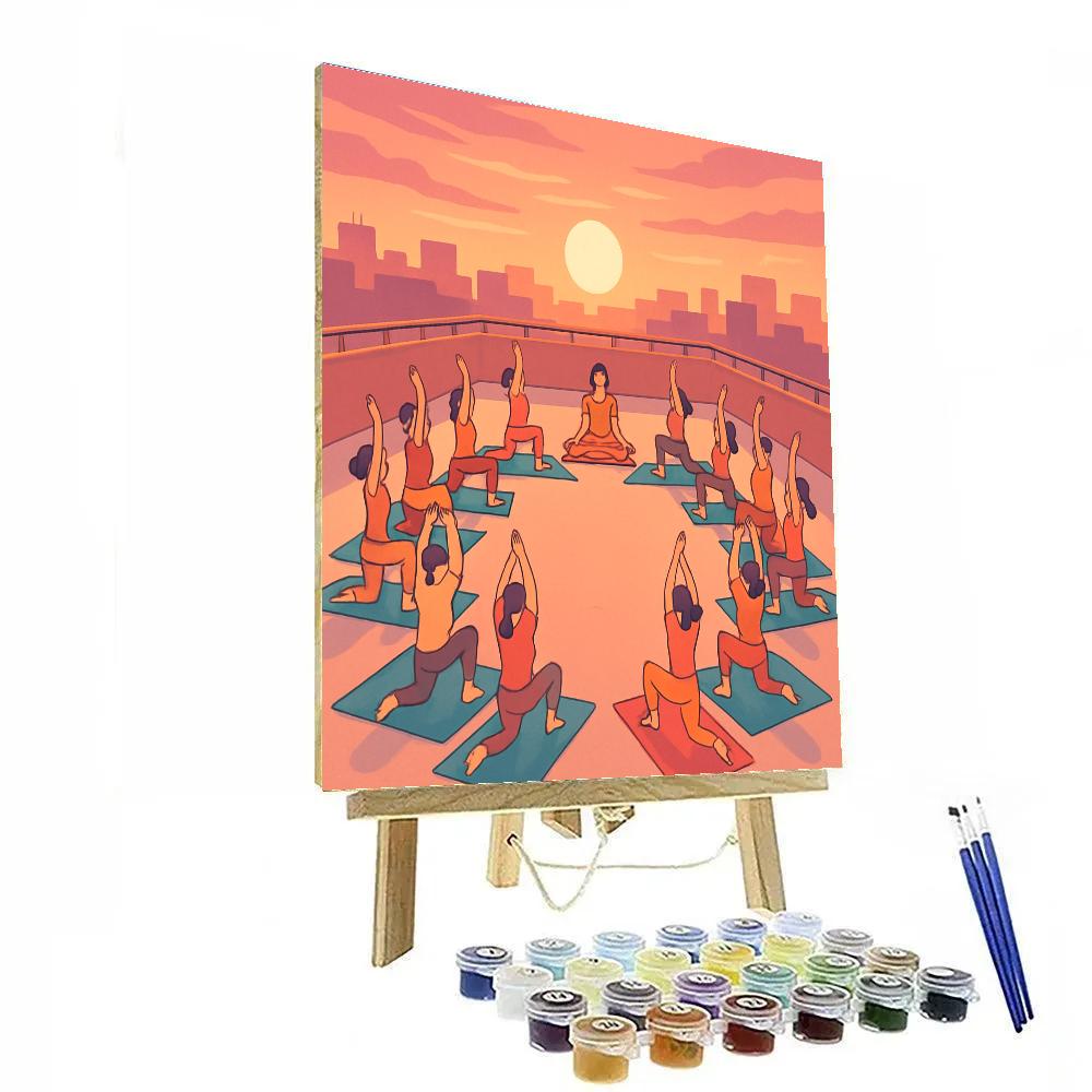 Valentines Day Yoga Sunrise Session paint by color