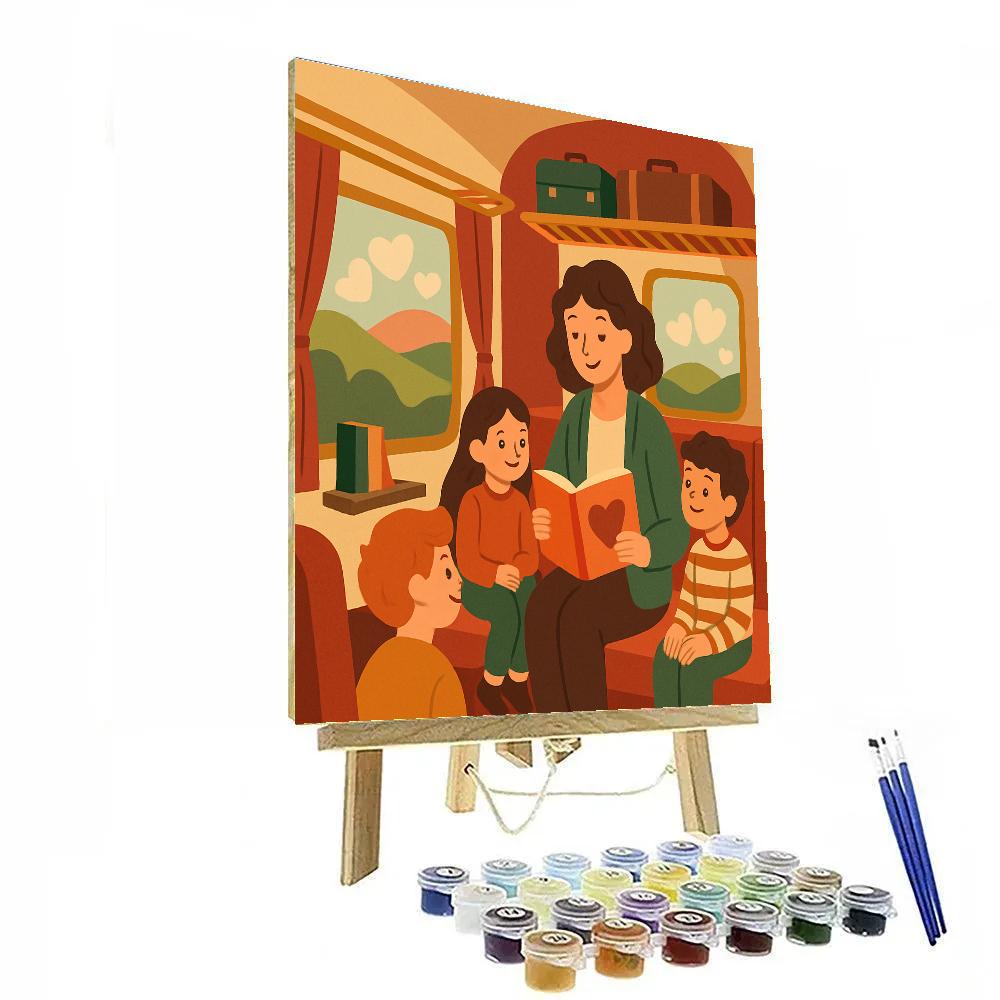 Storytime Train Car Valentines Day Journey paint by number