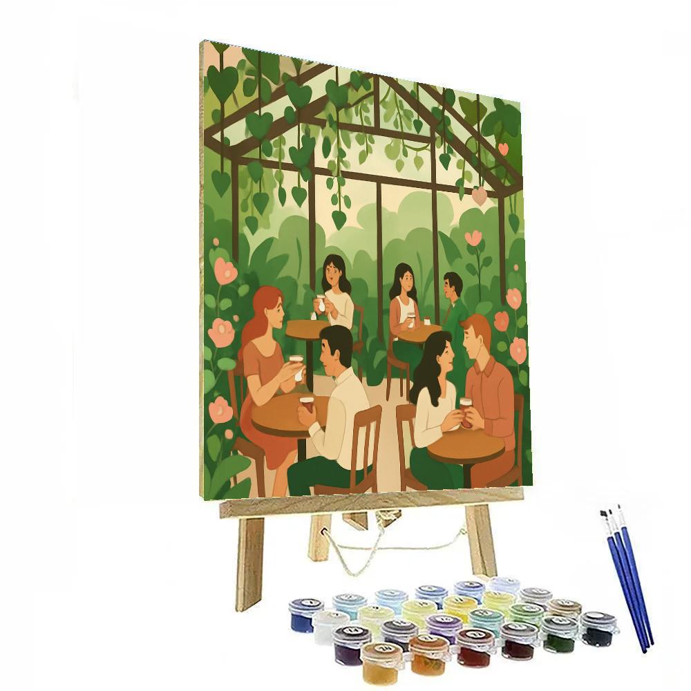 Valentines Day Rooftop Greenhouse Café paint by numbers