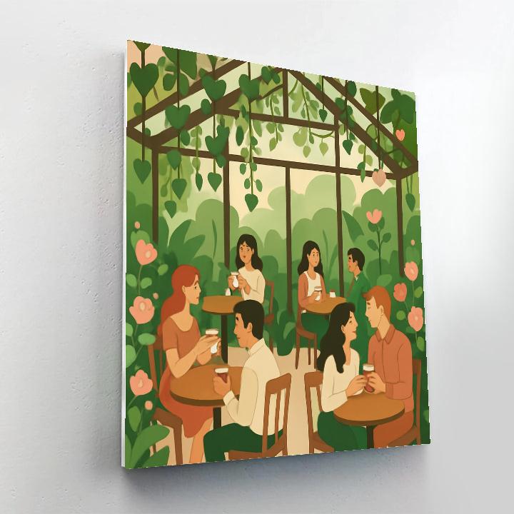 Valentines Day Rooftop Greenhouse Café paint by numbers