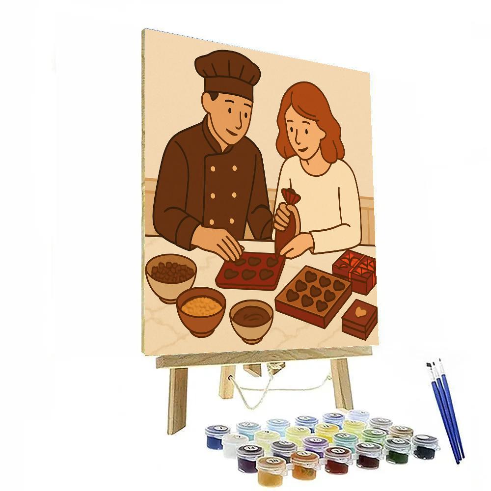 Chocolate Workshop Valentines Day Truffle Craft Number painting