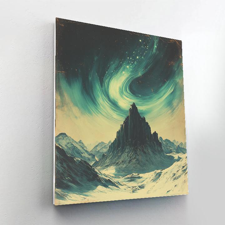 Michelangelo Inspired Aurora Folded Over Basalt Ridge paint by number