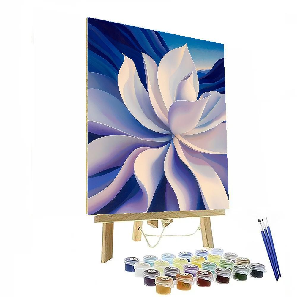 Georgia O’Keeffe Inspired Moonlit Yucca Blossom Canyon Number painting