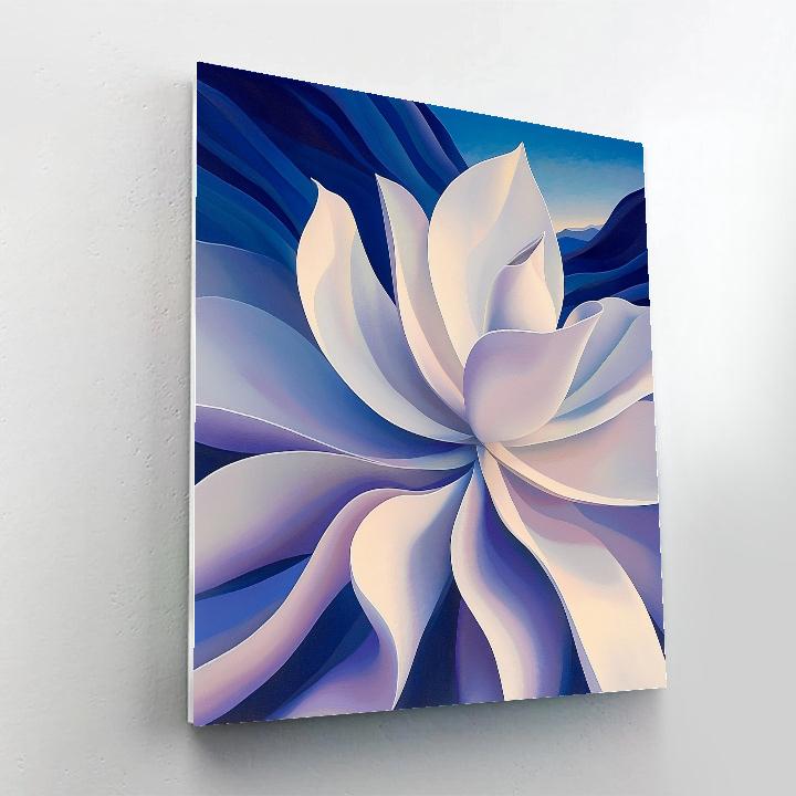 Georgia O’Keeffe Inspired Moonlit Yucca Blossom Canyon Number painting