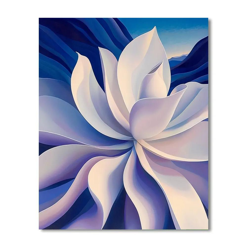 Georgia O’Keeffe Inspired Moonlit Yucca Blossom Canyon Number painting