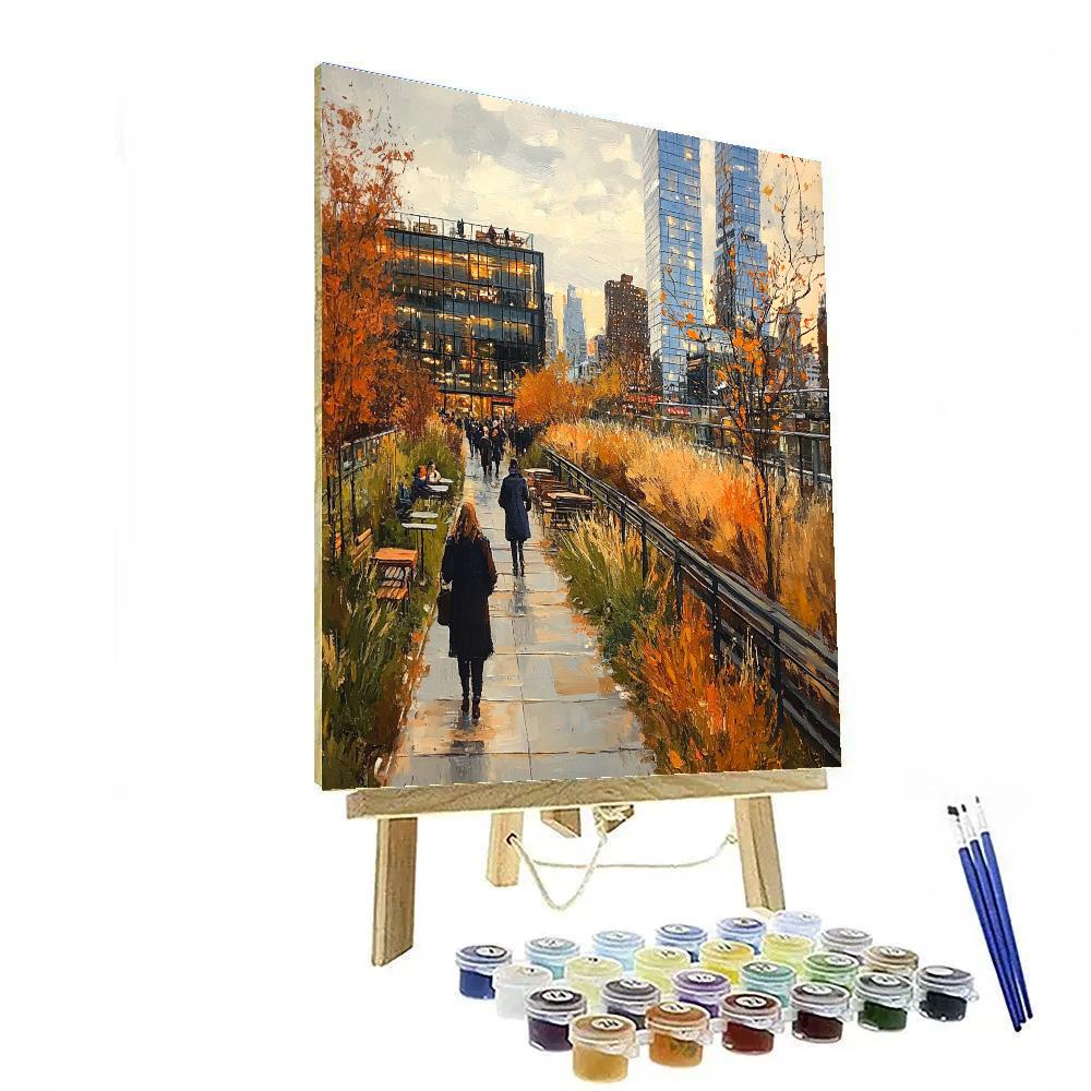 The High Line Autumn Stroll New York City United States paint by color