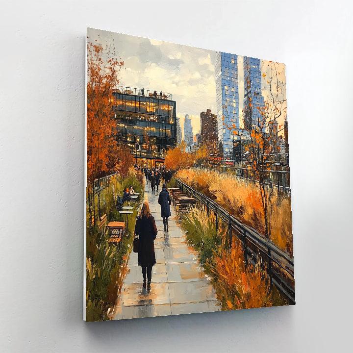The High Line Autumn Stroll New York City United States paint by color