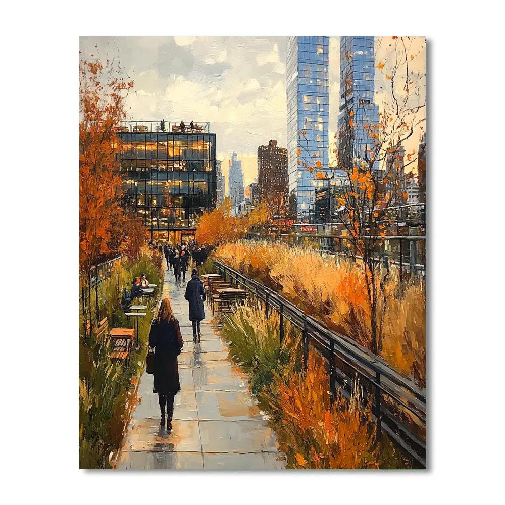 The High Line Autumn Stroll New York City United States paint by color