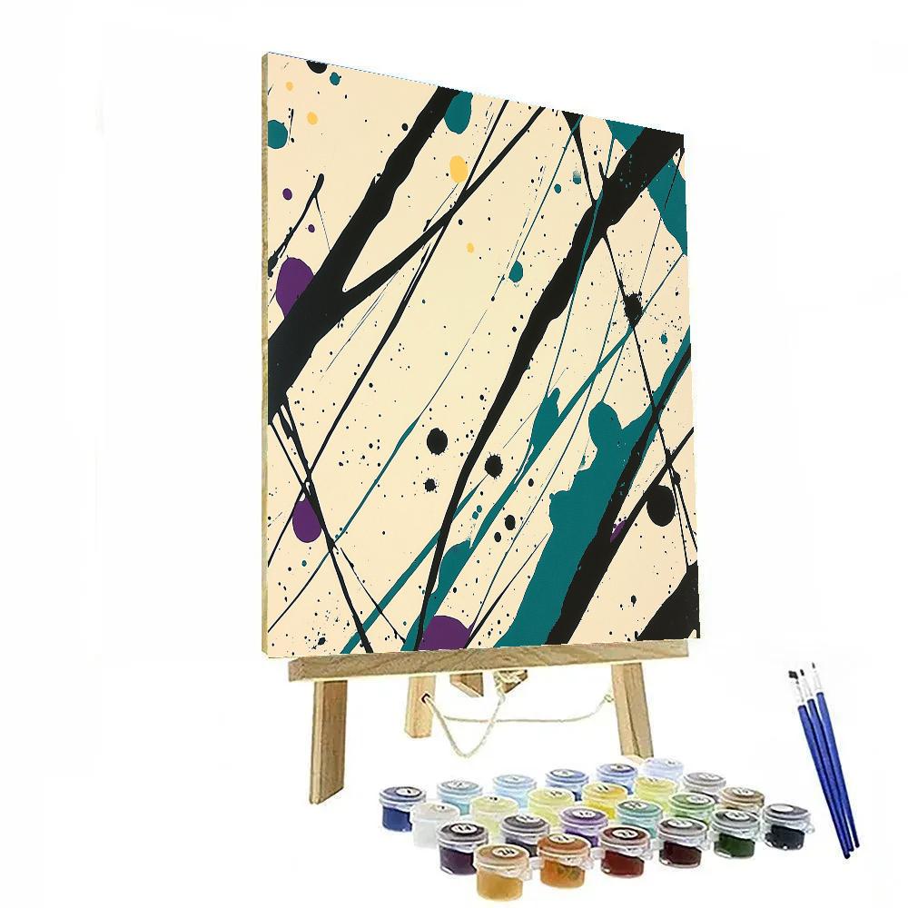 Jackson Pollock Inspired Aurora Drift Lattice Paint by numbers kits