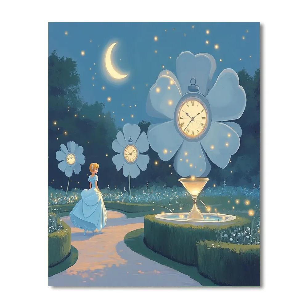 Cinderella Moonlit Clock Garden paint by color
