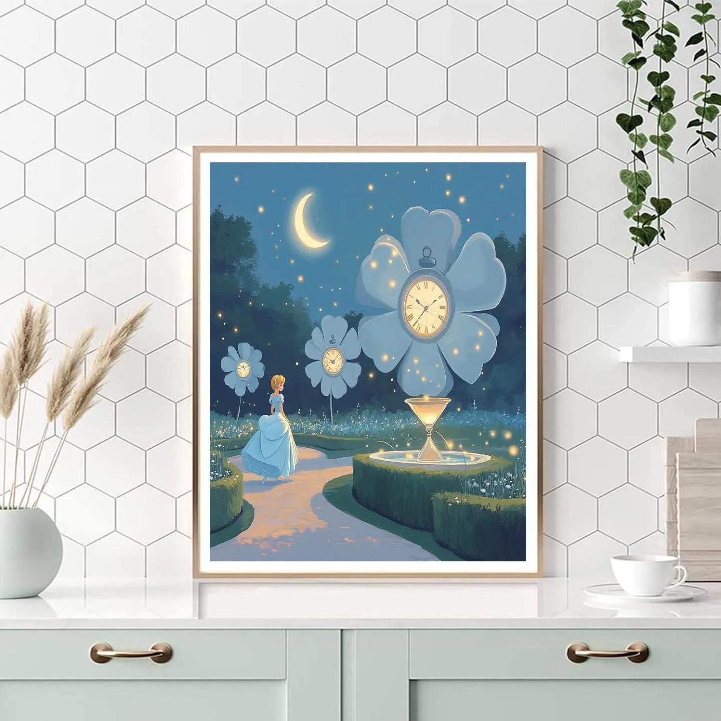 Cinderella Moonlit Clock Garden paint by color