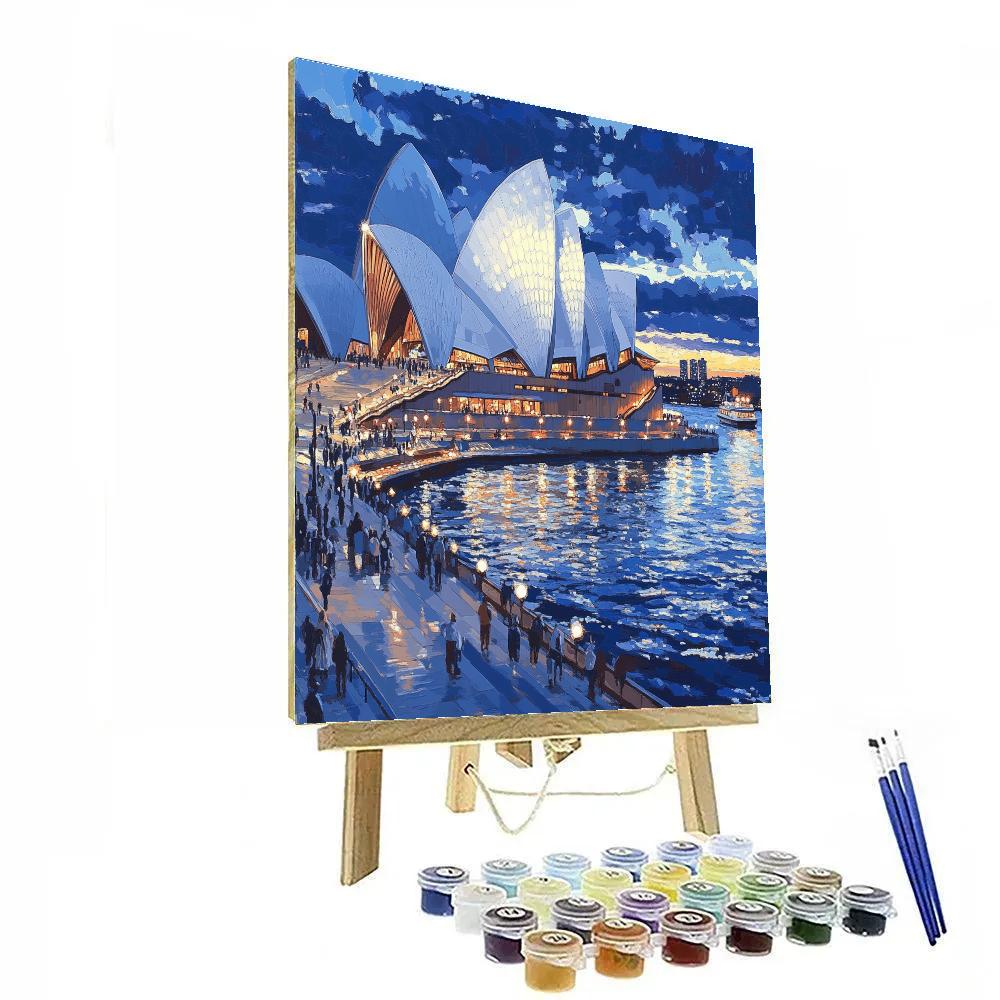 Blue Hour At The Sydney Opera House Forecourt Sydney Australia Numbered painting kits