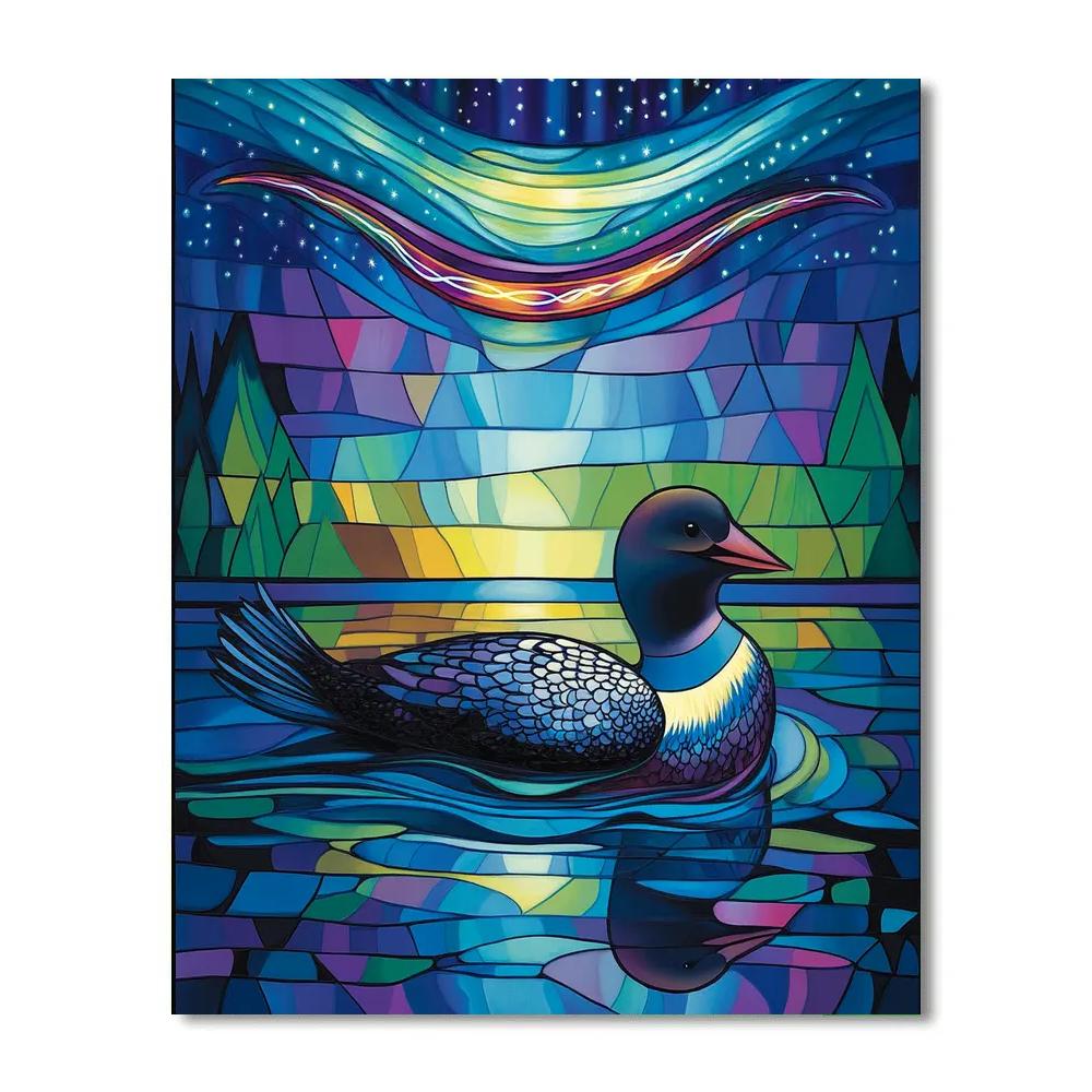 Norval Morrisseau Inspired Aurora Loon Of The Spirit Waters DIY paint by numbers