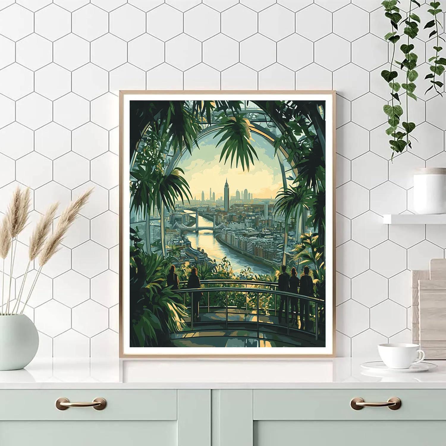 Sky Garden Panorama Over The Thames London United Kingdom Numbered painting kits
