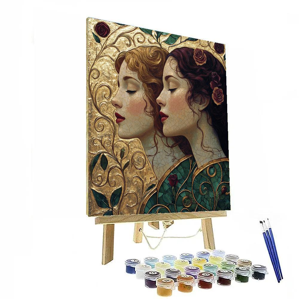 Gustav Klimt Inspired Golden Garden Festival paint by color