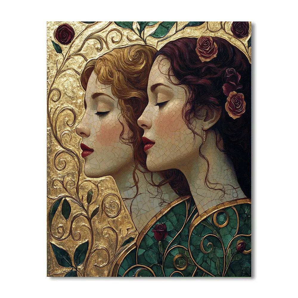 Gustav Klimt Inspired Golden Garden Festival paint by color