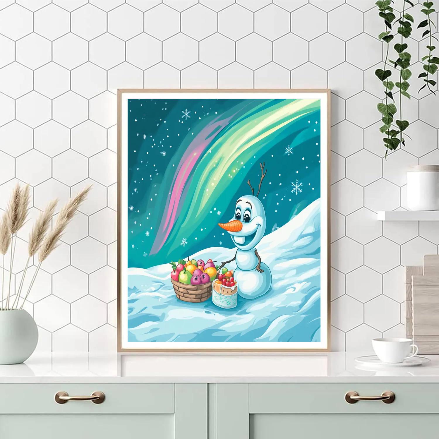 Olaf Aurora Picnic Party DIY paint by numbers