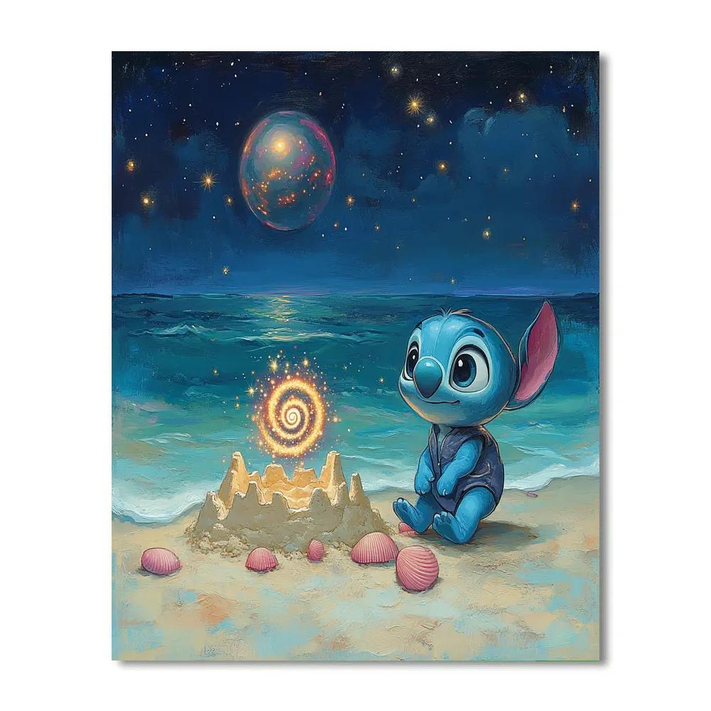 Stitch Galaxy Sandcastle Surprise paint by numbers