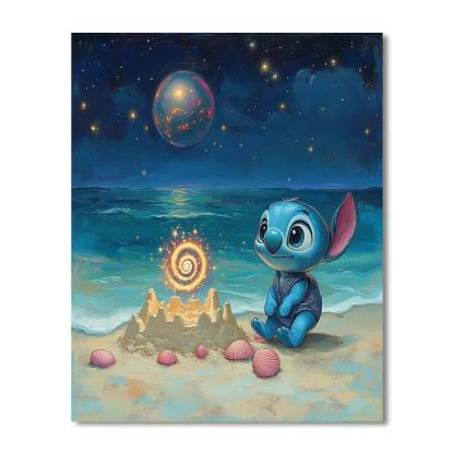 Stitch Galaxy Sandcastle Surprise paint by numbers