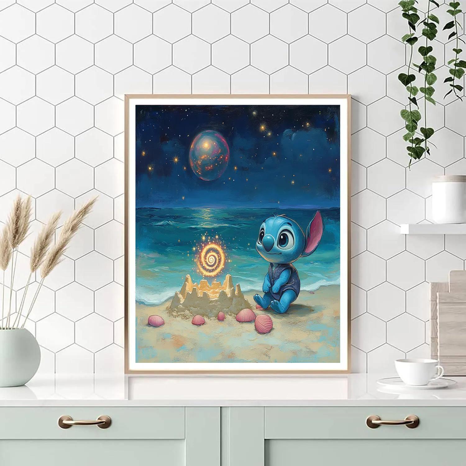 Stitch Galaxy Sandcastle Surprise paint by numbers