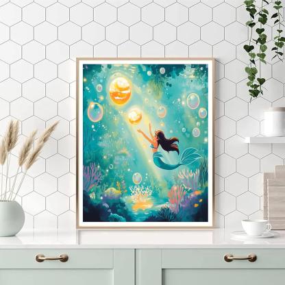 Ariel Coral Planet Garden DIY paint by numbers