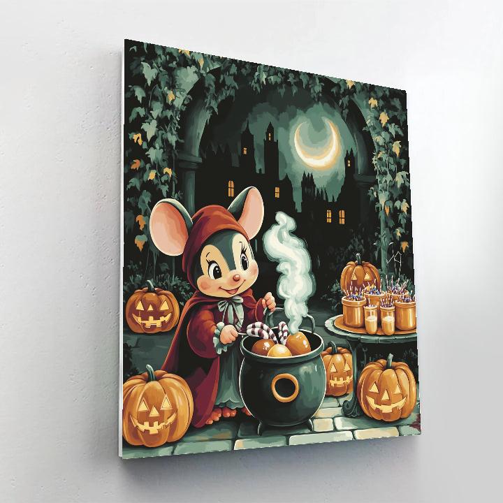 Moonlit Candy Apple Spell Class In A Castle Courtyard Paint by numbers art