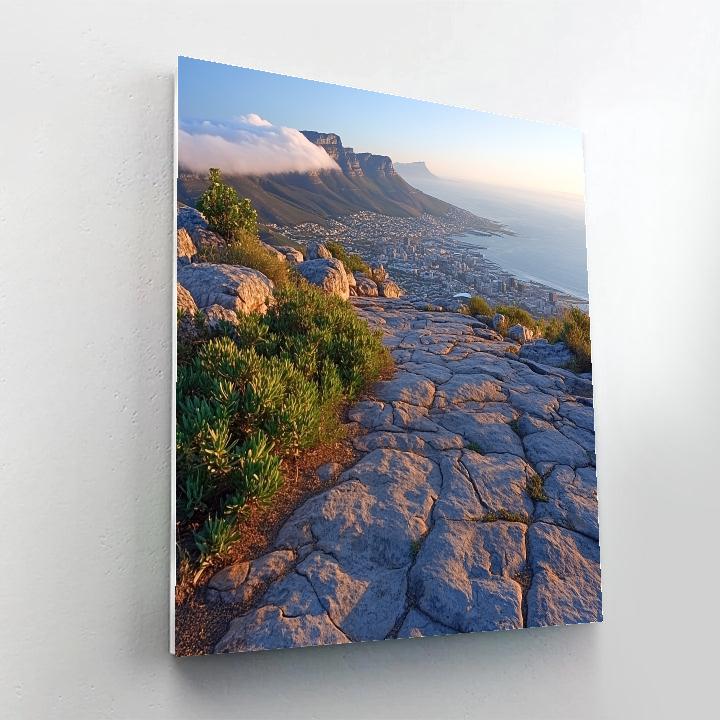 Clifftop View At Table Mountain Cable Station Cape Town South Africa painting number kit