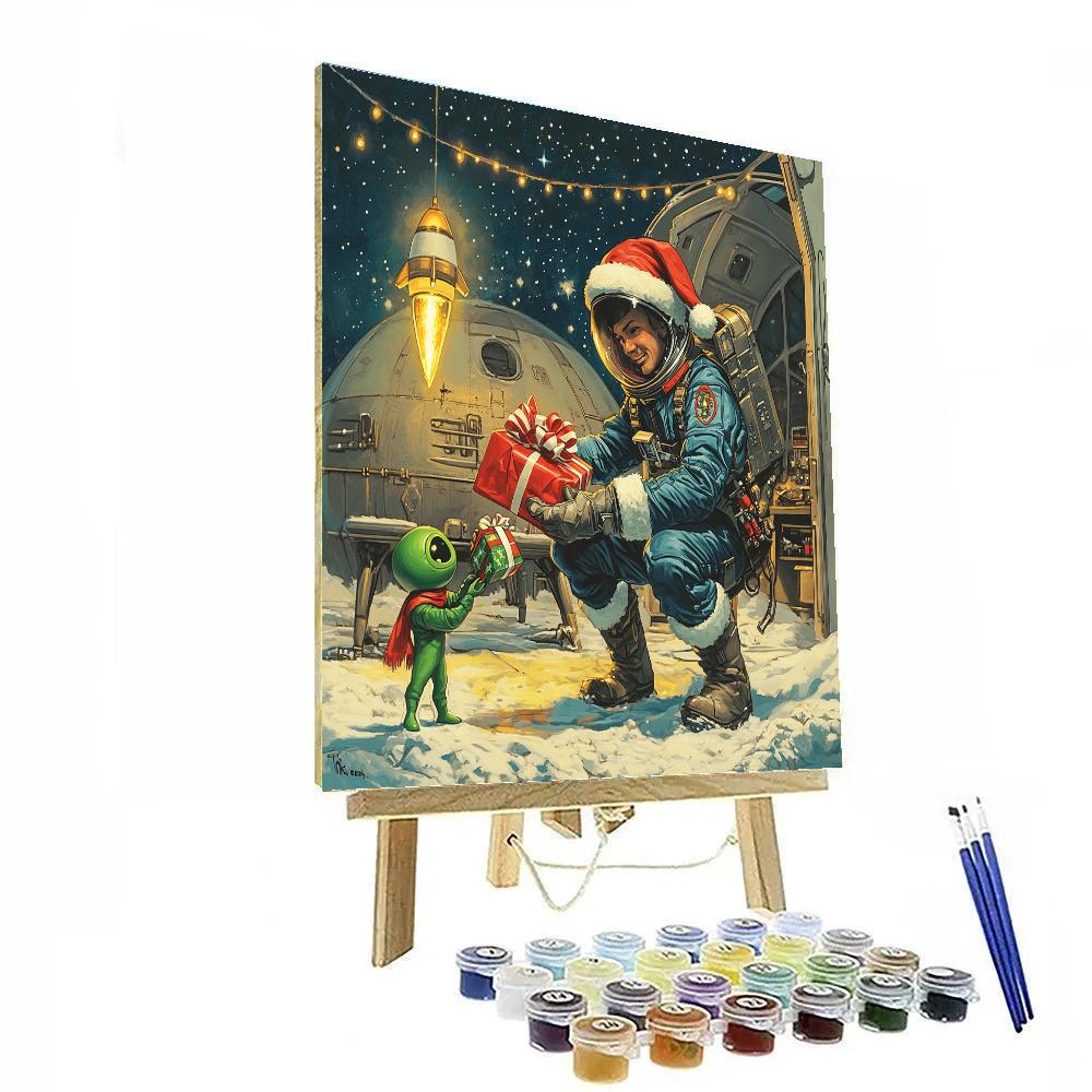 Starlight Sleigh Workshop On The Moon Numbered painting kits