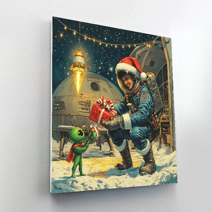 Starlight Sleigh Workshop On The Moon Numbered painting kits